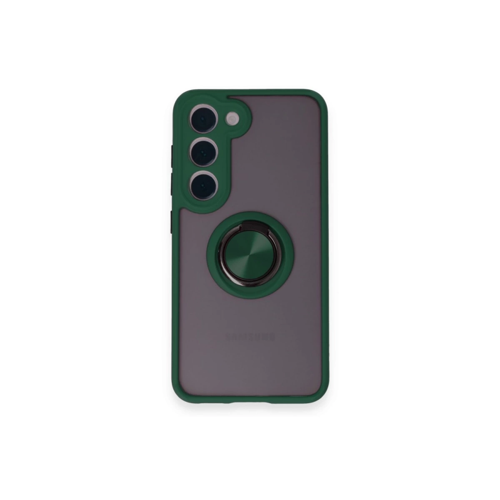Galaxy S24 Fe Kılıf Montreal Yüzüklü Silikon Kapak - Yeşil