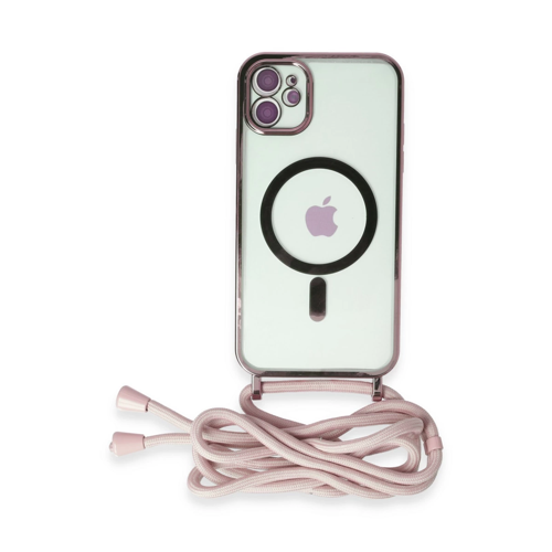 İphone 11 Kılıf Divo Askılı Magsafe Kapak - Pembe