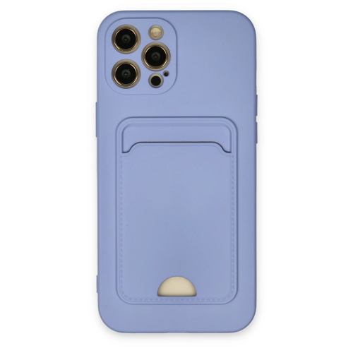 İphone 12 Kılıf Kelvin Kartvizitli Silikon - Lila