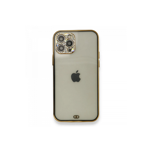 İphone 12 Kılıf Liva Taşlı Silikon - Siyah