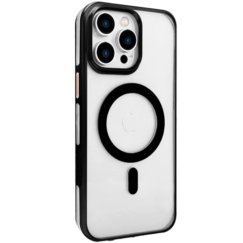 İphone 15 Gleam Pc Sert Magsafe Kılıf - Şeffaf-Siyah