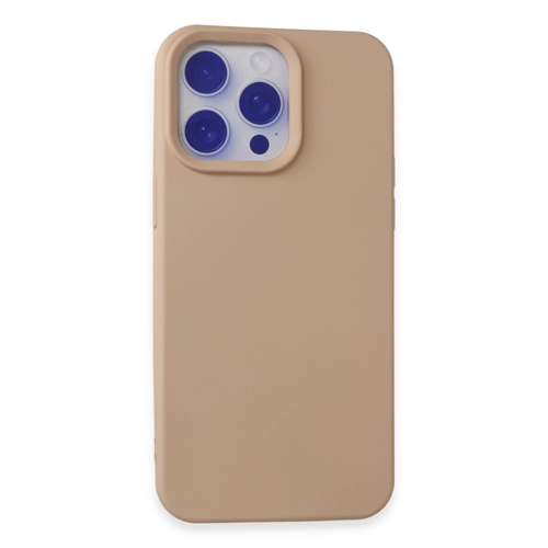 İphone 15 Kılıf Nano İçi Kadife Silikon - Pudra