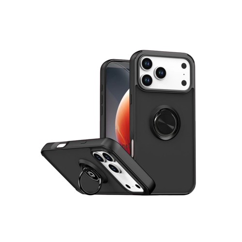 İphone 17 Montreal Yüzüklü Silikon Kapak - Siyah