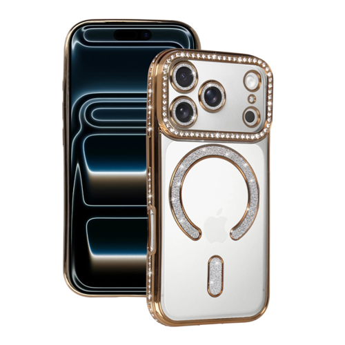 İphone 17 Joke Simli Magneticsafe Kılıf - Gold