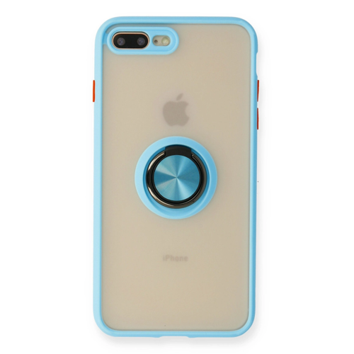 İphone 7 Kılıf Montreal Yüzüklü Silikon Kapak - Buz