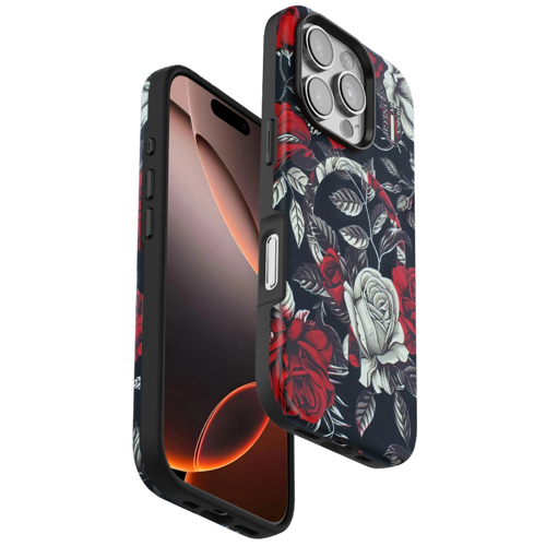 Onegif İphone 16 Flower Series Magsafe Kapak - Siyah