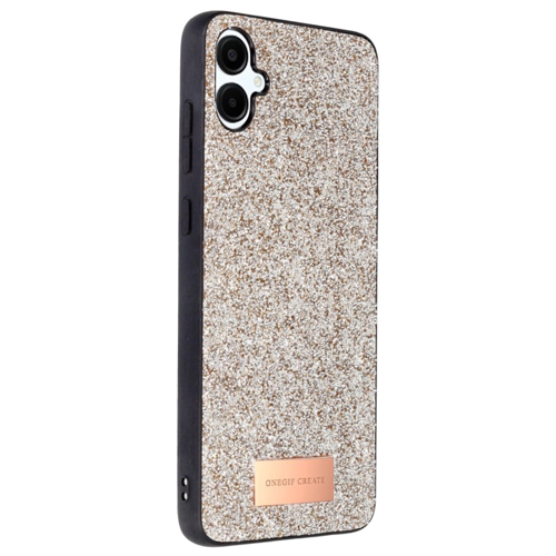 Onegif Galaxy A06 Bright Simli Kapak - Gold