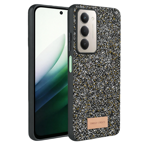 Onegif Redmi 15 4G Bright Simli Kapak - Gold