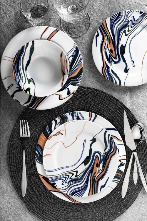 Sepya 24 Parça 6 Kişilik Yemek Takımı
