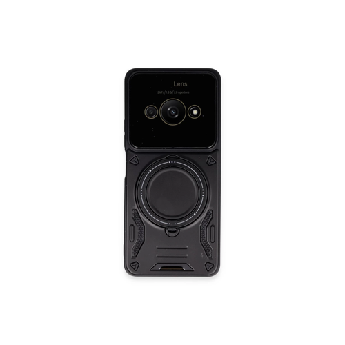 Poco C61 Kılıf Joy Lens Standlı Kapak - Siyah