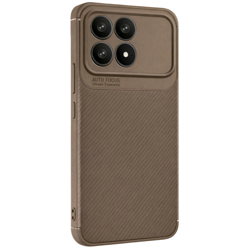 Poco F8 Auto Focus Karbon Kapak - Kahverengi