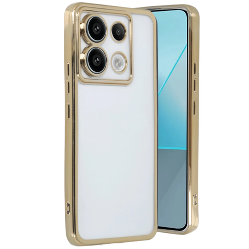 Poco X6 Kılıf Lensli Silikon - Gold