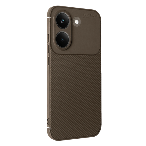 Poco X8 Auto Focus Karbon Kapak - Kahverengi