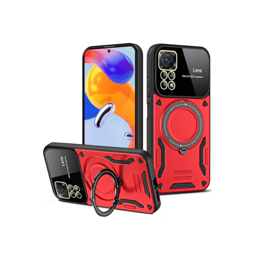 Redmi Note 12 4G Kılıf Joy Lens Standlı Kapak - Kırmızı