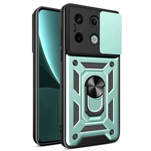 Redmi Note 13 4G Pars Lens Yüzüklü Silikon - Yeşil