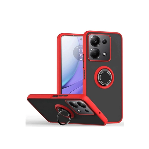 Redmi Note 13 5G Kılıf Montreal Yüzüklü Silikon Kapak - Kırmızı