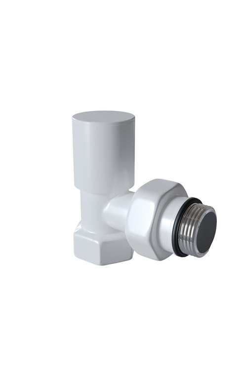 Radyatör Havlupan Vanası Köşe Tip 1/2'' Beyaz ( Metal Volan )