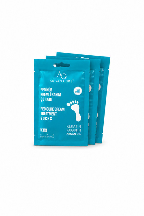 Pedikür Kremsi Bakım Keratin Parafin & Argan Yağı İçeren Nemlendirici Ayak Bakım Maskesi 18 ml (3 Çift)