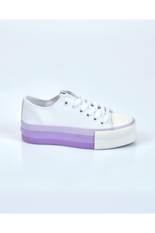 Bn-30937 Kadın Sneaker Spor Ayakkabı-Beyaz Lila
