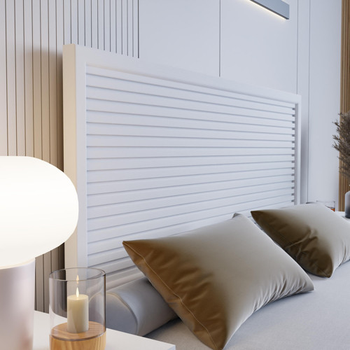 Alaz Model Beyaz Renk Çam Ahşap Karyola Ve İki Komodin Set ( Yatay ) 180x200 cm