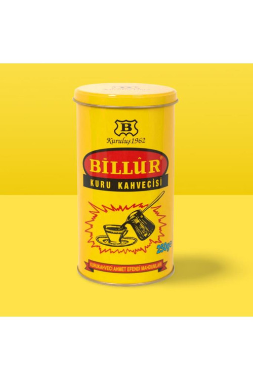 KAHVE Metal Silindir Kutu Billur Kahve 250gr.