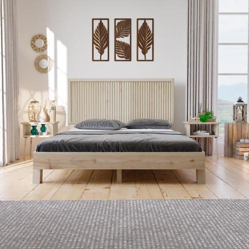 Ebruli Model Doğal Çam Ahşap Karyola 90x190 cm