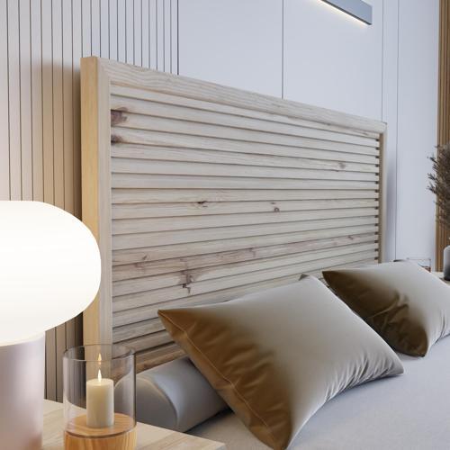 Alaz Model Doğal Çam Ahşap Karyola Ve İki Komodin Set ( Yatay ) 90x190 cm