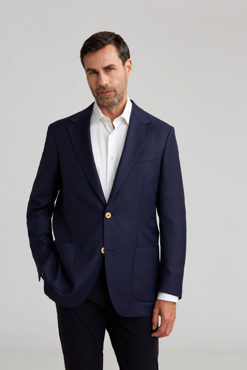Lacivert Regular Fit Yün Ceket
