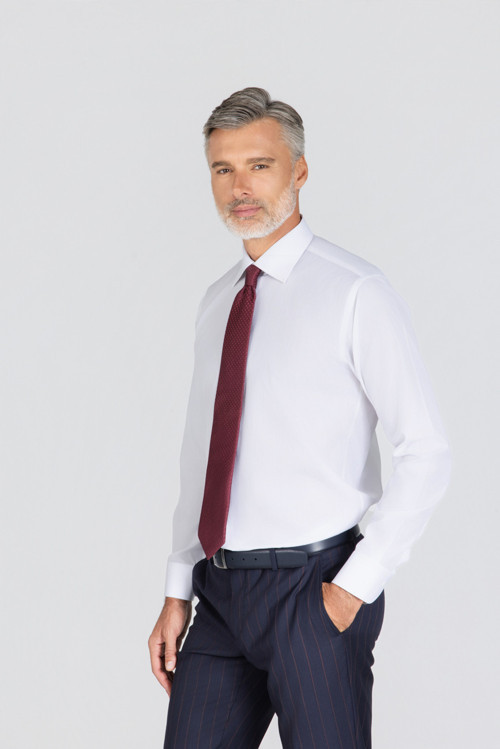 Beyaz Regular Fit Pamuk Platinum İtalyan Kumaş Gömlek Platinium