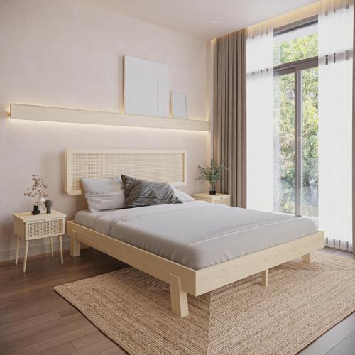 Hazeran Lilyum Model Çam Renk Ahşap Karyola 90x190 cm