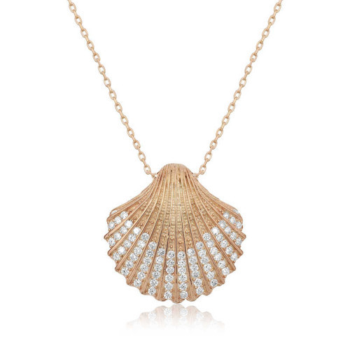 925 Ayar Gümüş İstiridye Tasarım Kolye