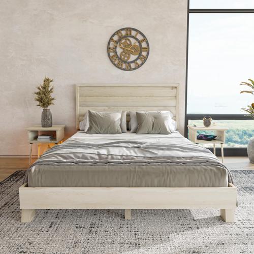 Hüma Model Doğal Çam Ahşap Karyola Ve İki Komodin Set ( Yatay ) 90x190 cm
