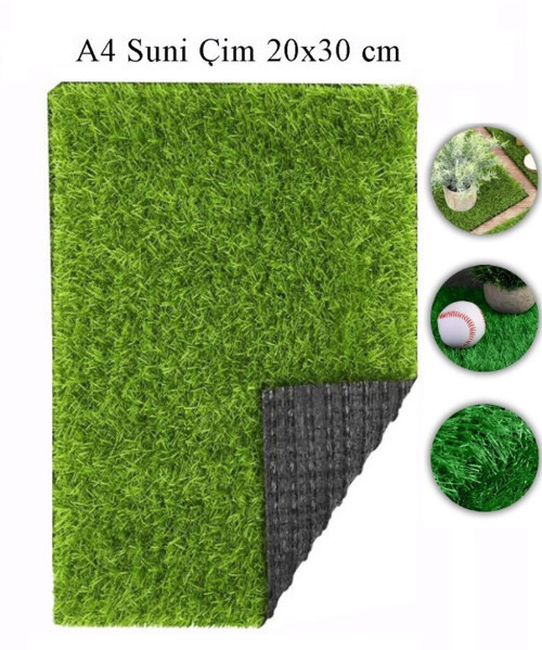 Yapay Çim A4 Boyutunda (20x30 cm) Maket Çim Dekorati Yapay Çim Halı Teraryum Suni Çim - 1 Adet