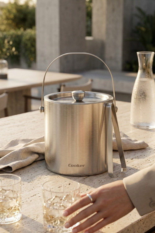 Cooket 2 Litre Çelik Buz Kovası YK1839