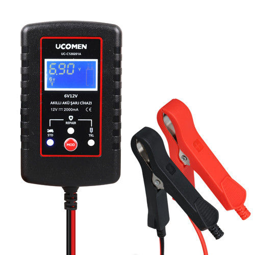UC-C120201A 6/12V 2A Siyah Akü Şarj Cihazı