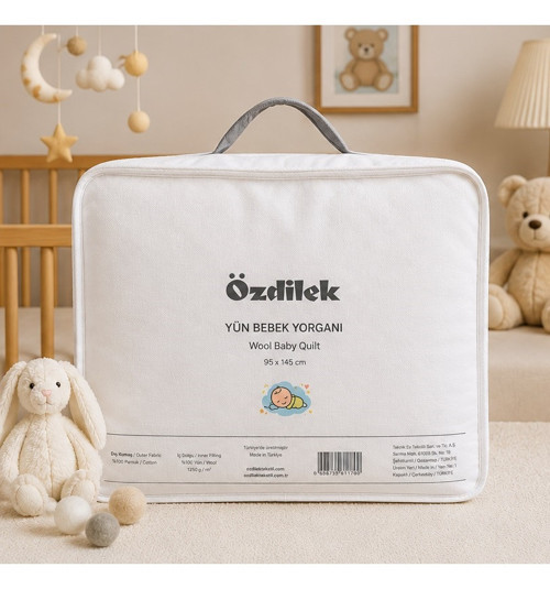 Doğal %100 Yün Bebek Yorgan (95x145)