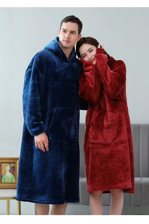 2 Li Wellsoft Kapşonlu Giyilebilir Tv Battaniyesi unisex Over size