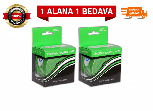 KİNOPAİN AĞRI BANDI YEŞİL 5CM.*5M. 1ALANA 1 BEDAVA