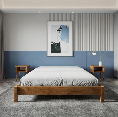 Loft Model Ceviz Renk Çam Ahşap Karyola Ve İki Komodin Set 90x200 cm