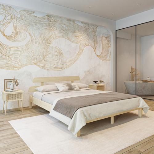 Lotus  Model Doğal Çam Ahşap Karyola 90x200 cm