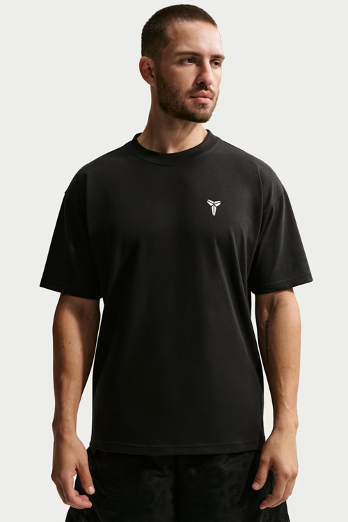 Kobe Mens Dri Fit Loose Fit Basketball Tshirt Bol Kesim Kısa Kollu Bisiklet Yaka Erkek Tişört Siyah