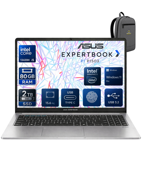 EXPERTBOOK Intel Core İ5-13420H 80 GB 2 TB SSD UHD GRAPHİCS 15.6" FULL HD WİN11PRO NOTEBOOK P1503CVA-I58512G1DOKA31