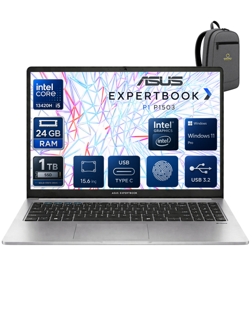 EXPERTBOOK Intel Core İ5-13420H 24 GB 1 TB SSD UHD GRAPHİCS 15.6" FULL HD WİN11PRO NOTEBOOK P1503CVA-I58512G1DOKA10