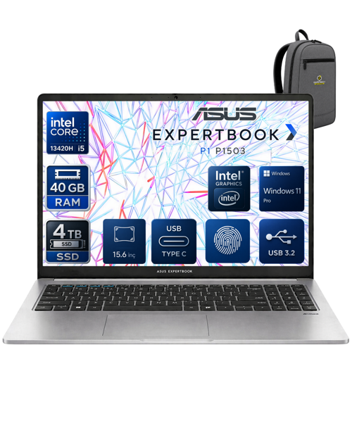 EXPERTBOOK Intel Core İ5-13420H 40 GB 4 TB SSD UHD GRAPHİCS 15.6" FULL HD WİN11PRO NOTEBOOK P1503CVA-I58512G1DOKA20
