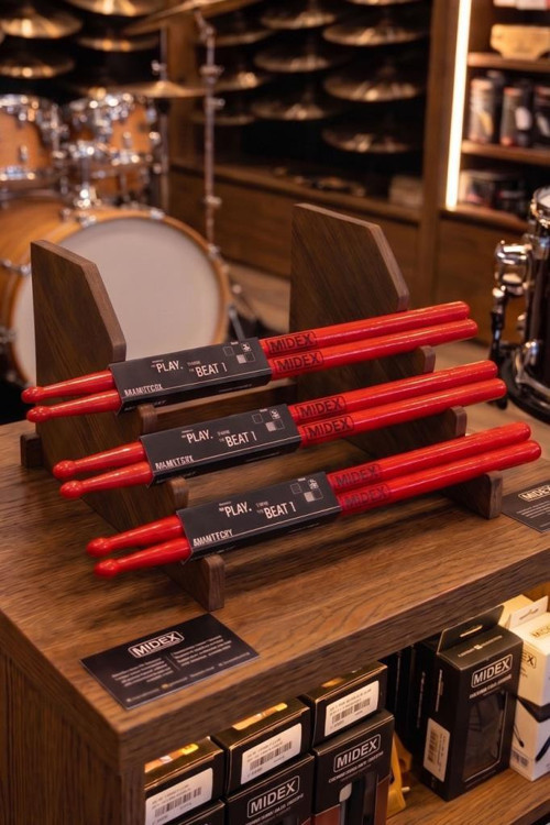 GFK-801RD-3X 5A Bateri Baget Kırılmaz Polyemid Kırmızı Renk Davul Bageti 5A Drumsticks 6 Adet (3 Çift)