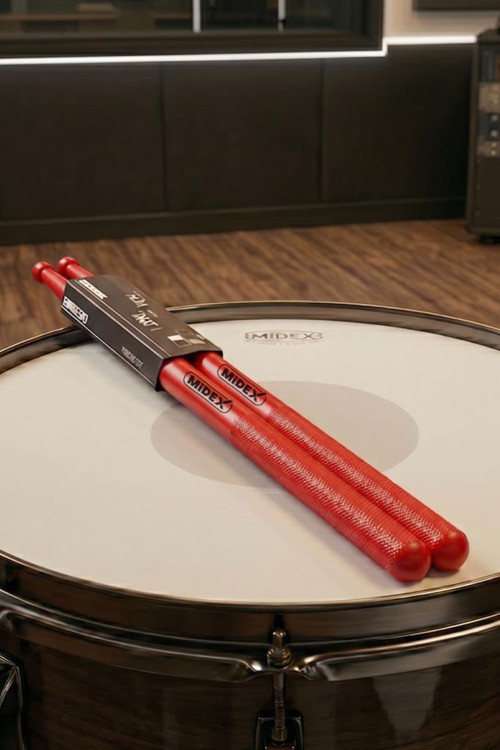 GFK-801RD 5A Bateri Baget Kırılmaz Polyemid Kırmızı Renk Davul Bageti 5A Drumsticks