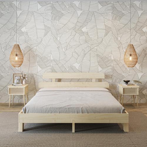 Lotus New Frezya Model Doğal Çam Ahşap Karyola 140x200 cm