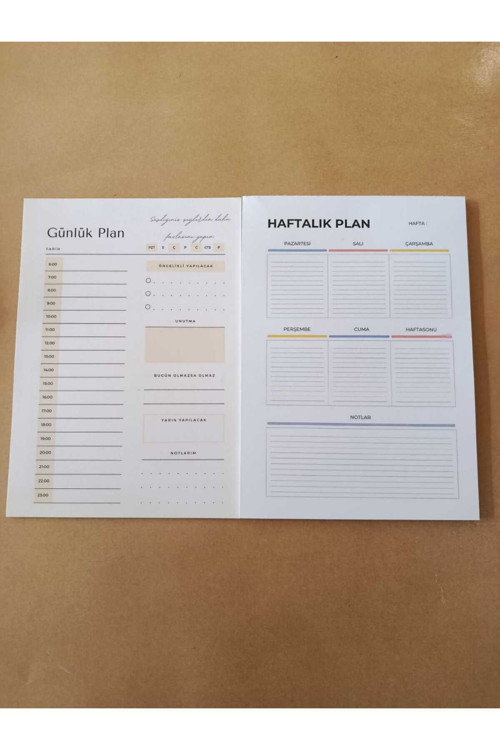 Günlük Ve Haftalık Planlayıcı A5 | Renkli 80 Gr 1. Hamur Kağıt ,Planlama Ve Zaman Yönetimi Defteri,