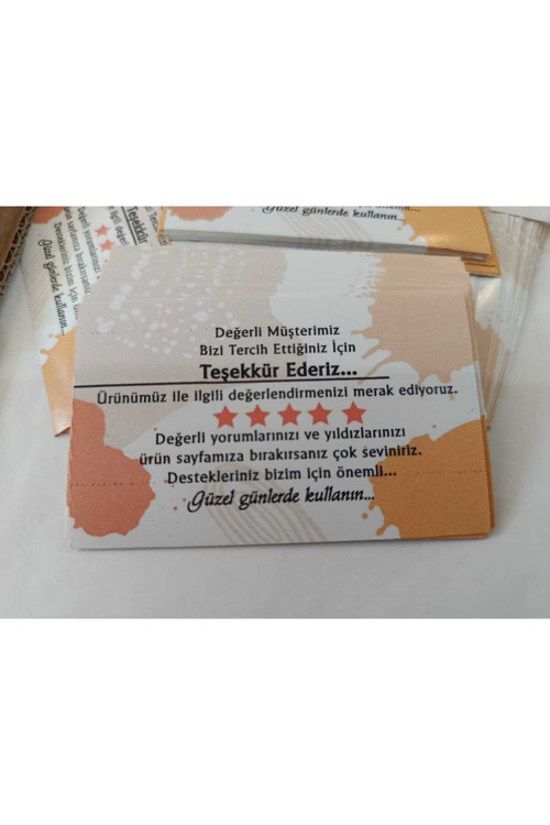 100 Adet - Teşekkür Etiketi - Etiket – 5X8 Cm – Parlak Kuşe Etiket