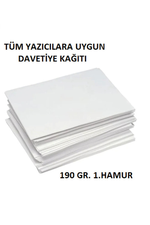 1.Hamur 10X15Cm Baskı Kağıdı - 200 Adet - Davetiye Kağıdı - 190Gr Kalın Kağıt
